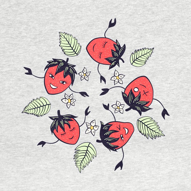 Cute strawberry characters by Boriana Giormova